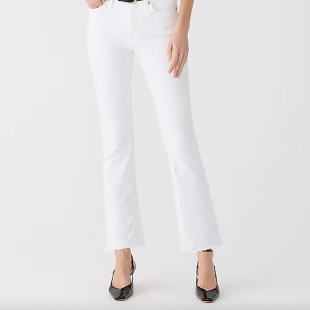 J. Crew Billie Demi Boot Crop Jeans - White